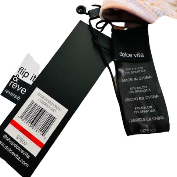 Dolce Vita Bikini Swimsuit Top Cloud Pastel Reversible Halter Bikini Top Size XS - Picture 5 of 11